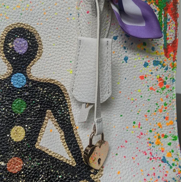 Anca Barbu Sophia Chakras Bright NWOT Handbag Purse Bag Top Handle - Picture 5 of 16